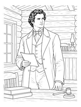 Free printable Young Andrew Jackson In Rustic Courtroom coloring page