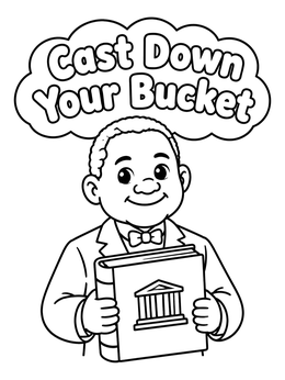 Free printable Young Booker T Washington Holding Book coloring page