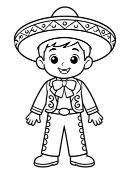 Free printable Young Boy In Charro Outfit coloring page
