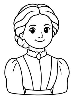 Free printable Young Clara Barton Portrait coloring page