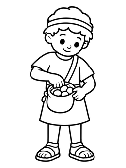 Free printable Young David Choosing Smooth Stones coloring page