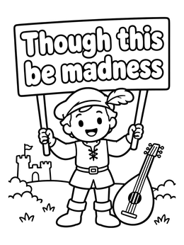 Free printable Young Hamlet Holding A Quote Sign coloring page