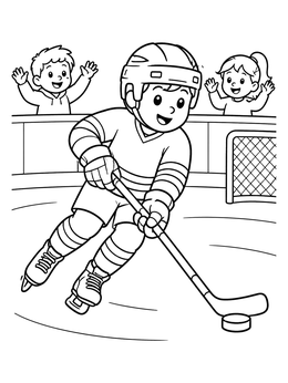 Free printable Young Hockey Player On Ice coloring page