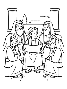 Free printable Young Jesus Teaching In The Temple coloring page
