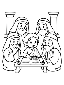 Free printable Young Jesus Teaching The Elders coloring page