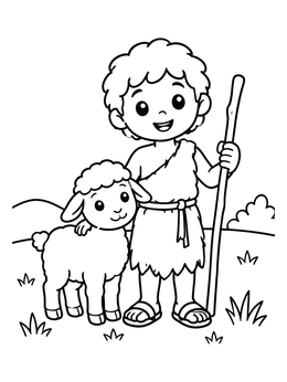 Free printable Young John The Baptist With Lamb coloring page