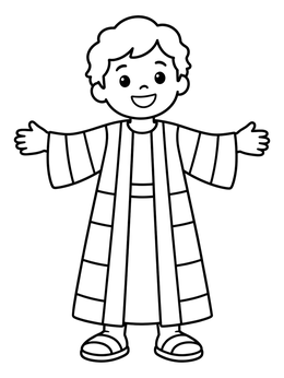 Free printable Young Joseph In His Striped Coat coloring page