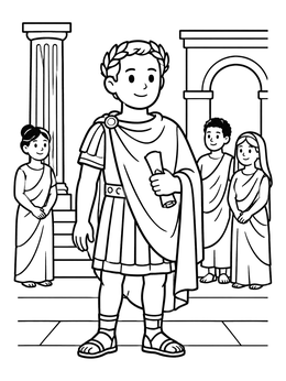 Free printable Young Julius Caesar At The Forum coloring page