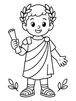 Free printable Young Julius Caesar In Toga coloring page