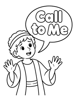 Free printable Young Prophet Jeremiah Hearing God coloring page