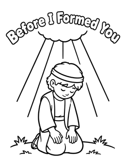 Free printable Young Jeremiah Kneeling In Prayer coloring page
