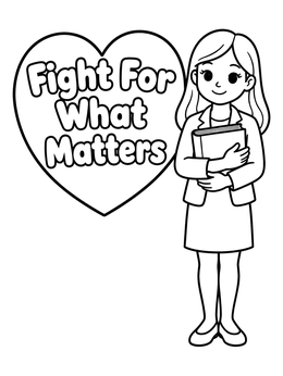 Free printable Young Ruth Bader Ginsburg Holding Book coloring page