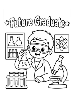 Free printable Young Scientist In The Campus Lab coloring page