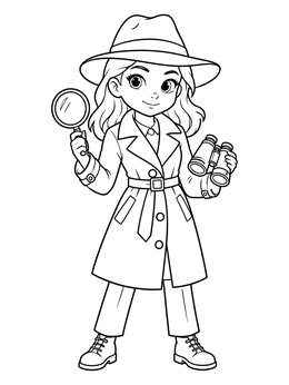 Free printable Young Secret Agent With Spy Gear coloring page