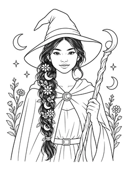 Witch Coloring Book for Adults cover page