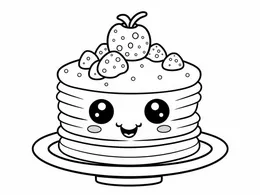 Sweet Strawberry Topped Pancake Stack