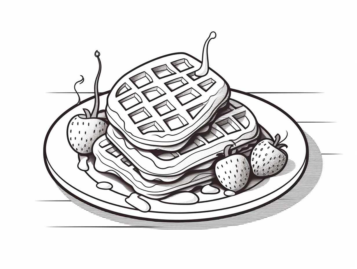 Yummy Waffle Coloring Page - Coloring Page