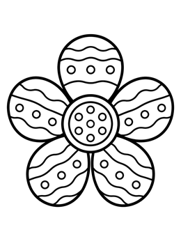 Free printable Patterned Daisy Flower Outline coloring page