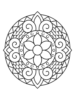 Free printable Symmetrical Flower Mandala Pattern coloring page