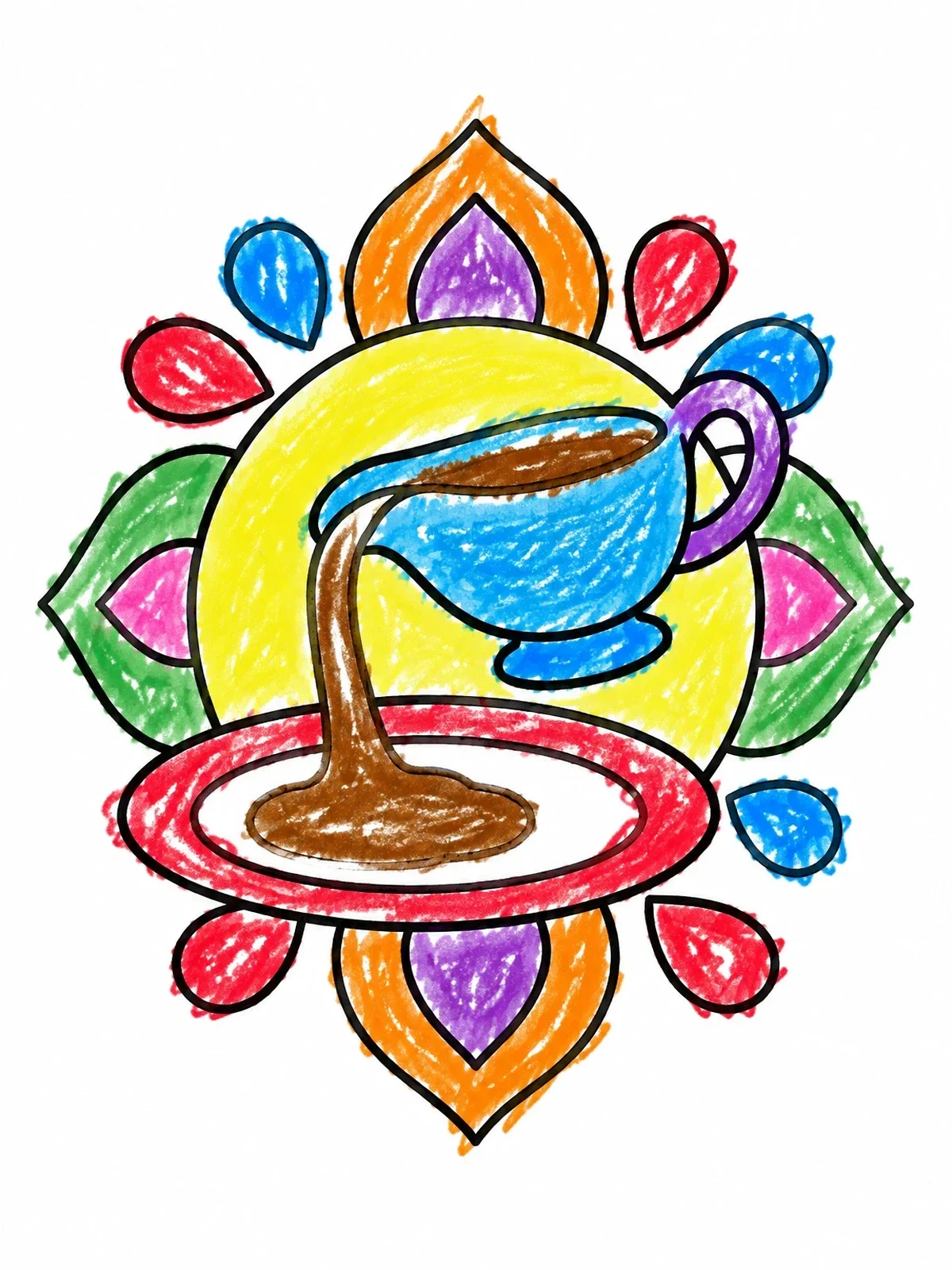 Colored example of the Gravy Boat With Decorative Pattern coloring page