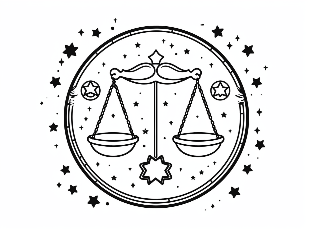 Zodiac Inspired Libra Coloring Coloring Page