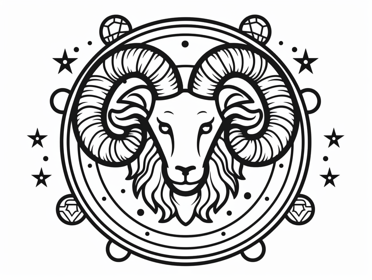 Zodiac Sign Coloring Masterpiece - Coloring Page