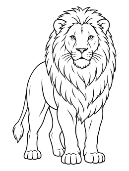 Free printable Majestic Leo Lion Full Body coloring page