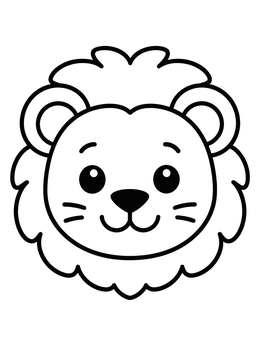 Free printable Cute Cartoon Lion Face coloring page