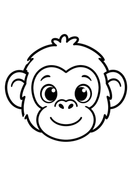 Free printable Cute Little Chimpanzee Face coloring page