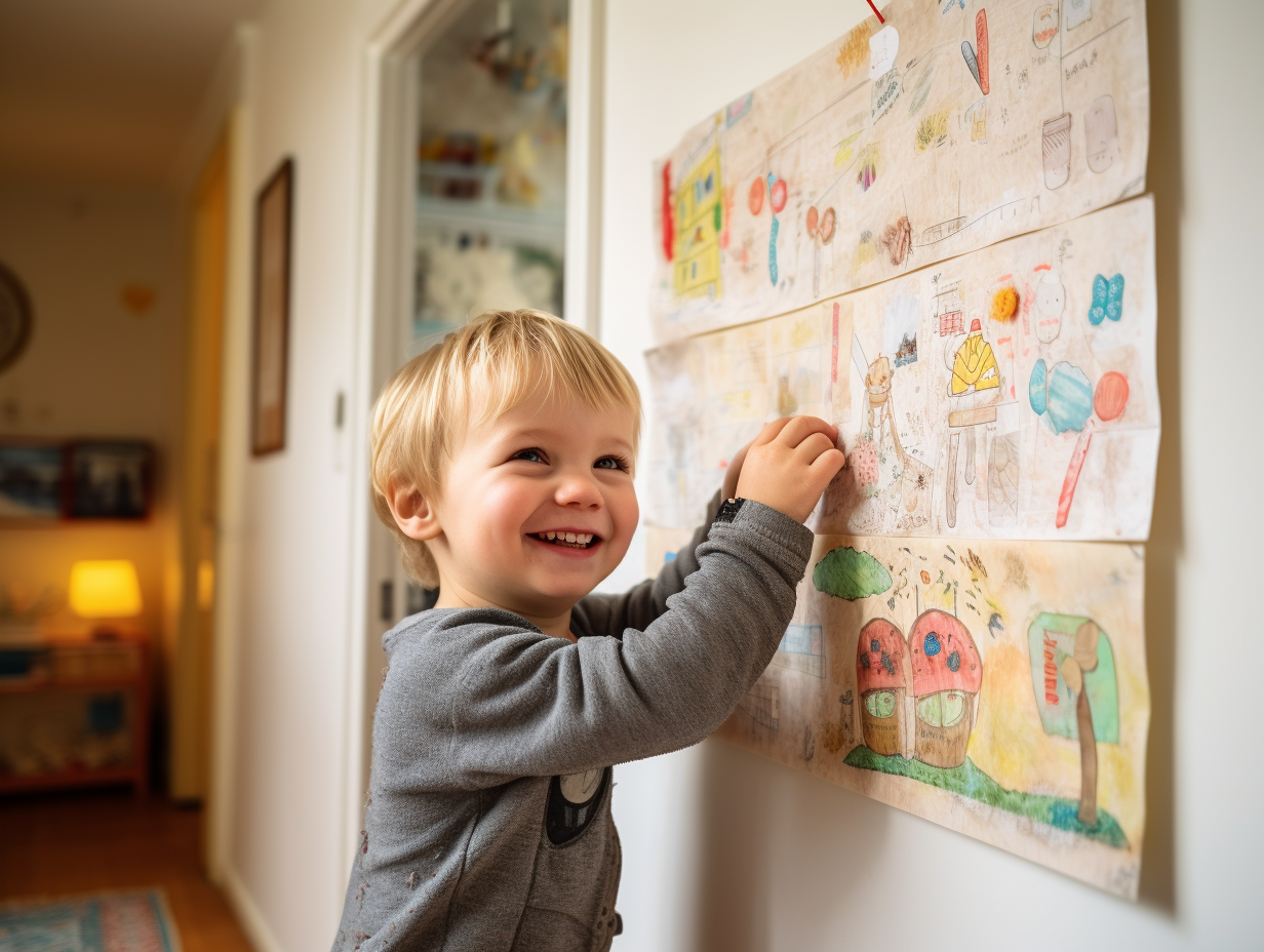 Setting the scene with your child's pictures: How to create an art exhibition at home