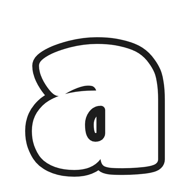 Lowercase bubble letter a – Bold style
