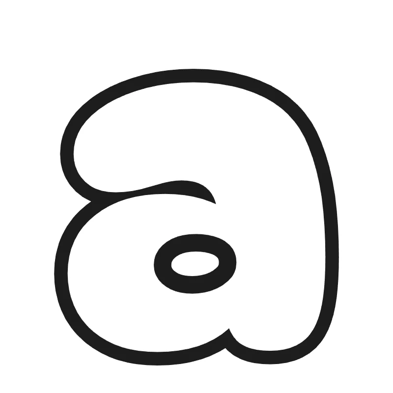 Lowercase bubble letter a – Classic style