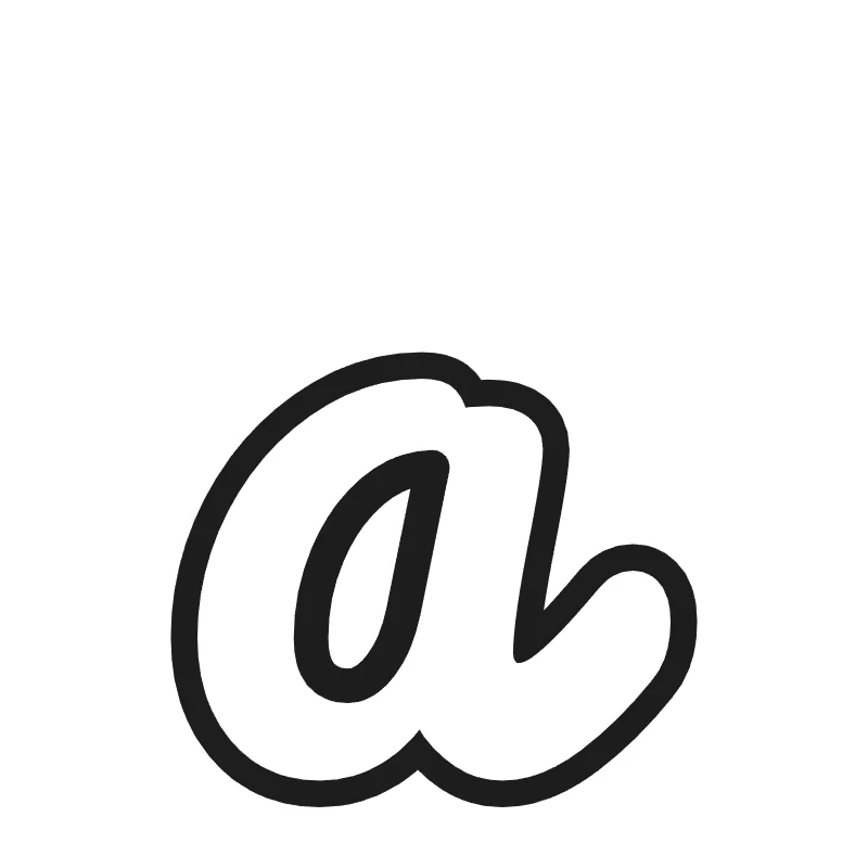 Lowercase bubble letter a – Cursive style