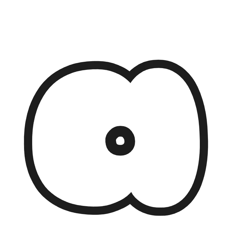 Lowercase bubble letter a – Cute style