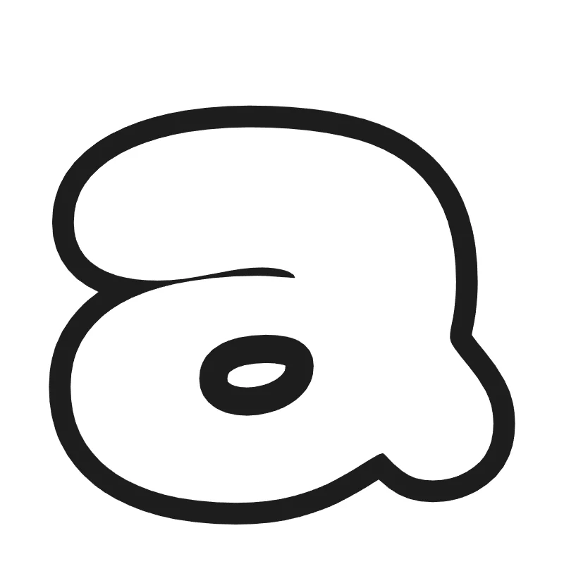 Lowercase bubble letter a – Hand-drawn style