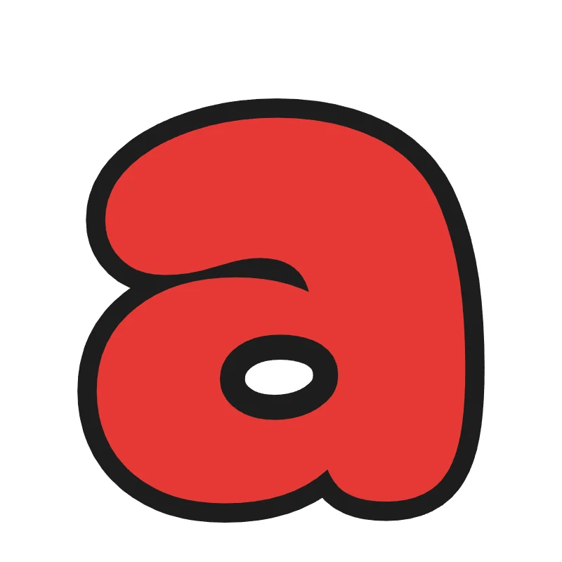 Lowercase bubble letter a – Rainbow style