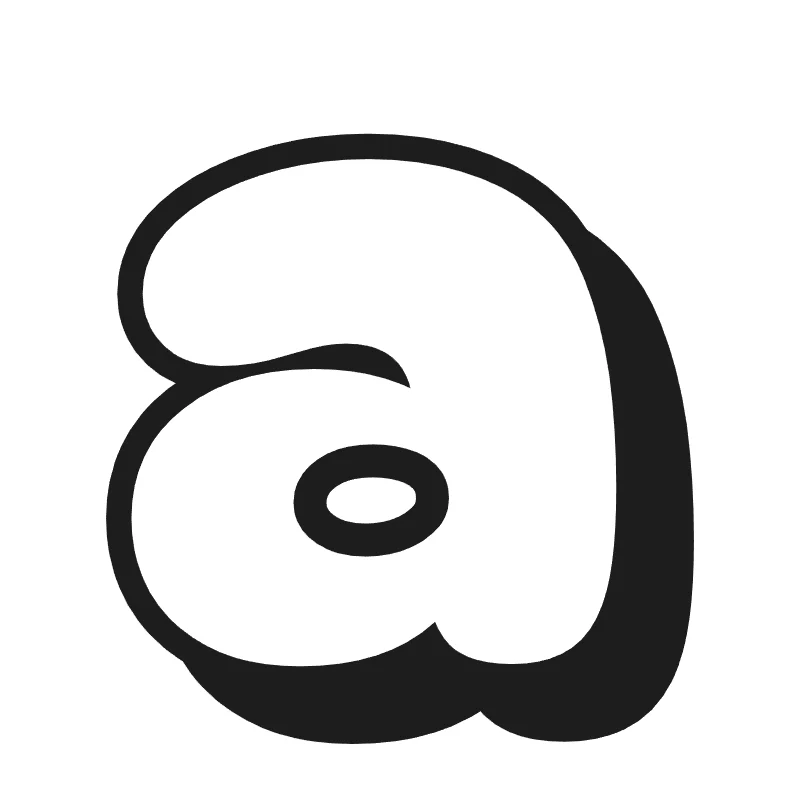 Lowercase bubble letter a – Shadow style