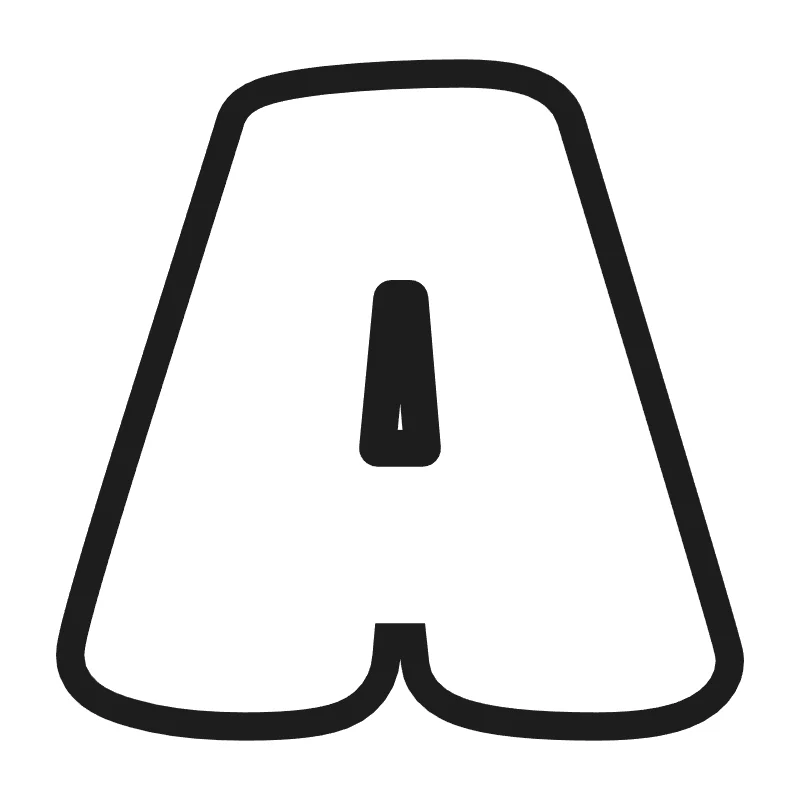Bubble letter A – Bold style