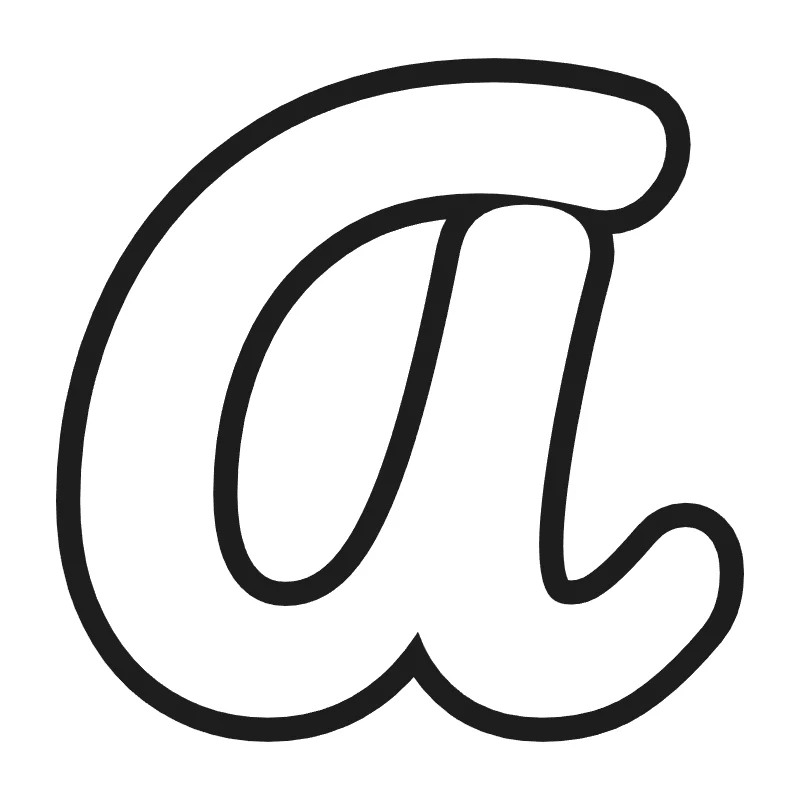 Bubble letter A – Cursive style
