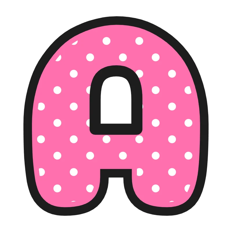Bubble letter A – Polka dots style