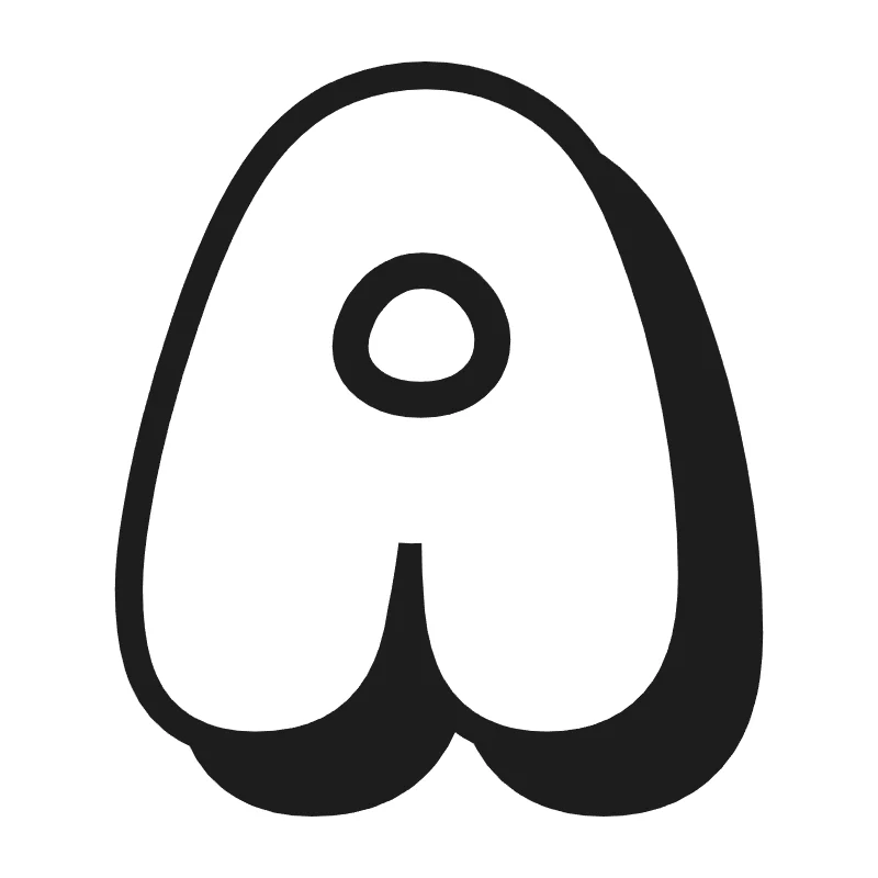 Bubble letter A – Shadow style