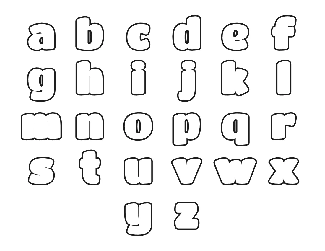 Lowercase bubble letters alphabet a to z – Bold style