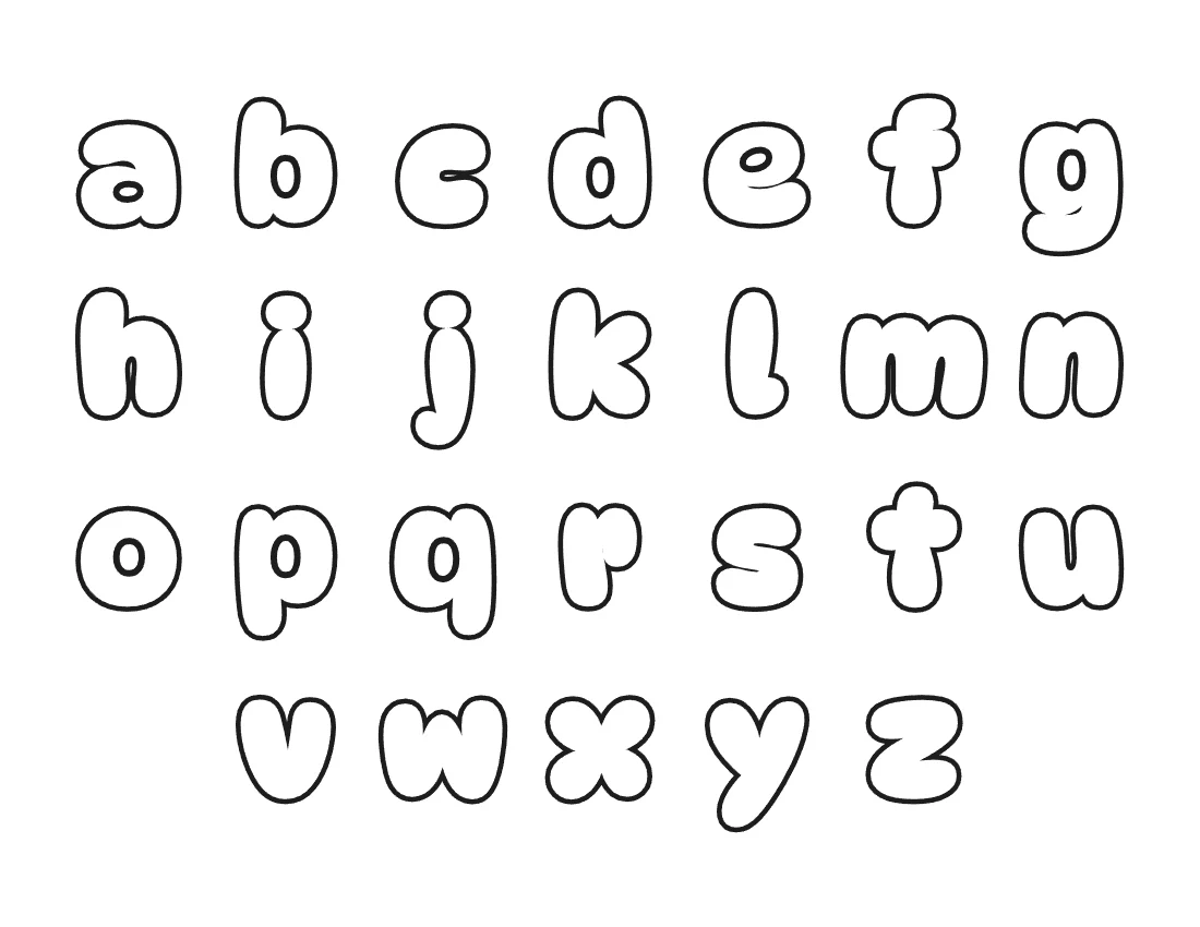 Lowercase bubble letters alphabet a to z – Classic style