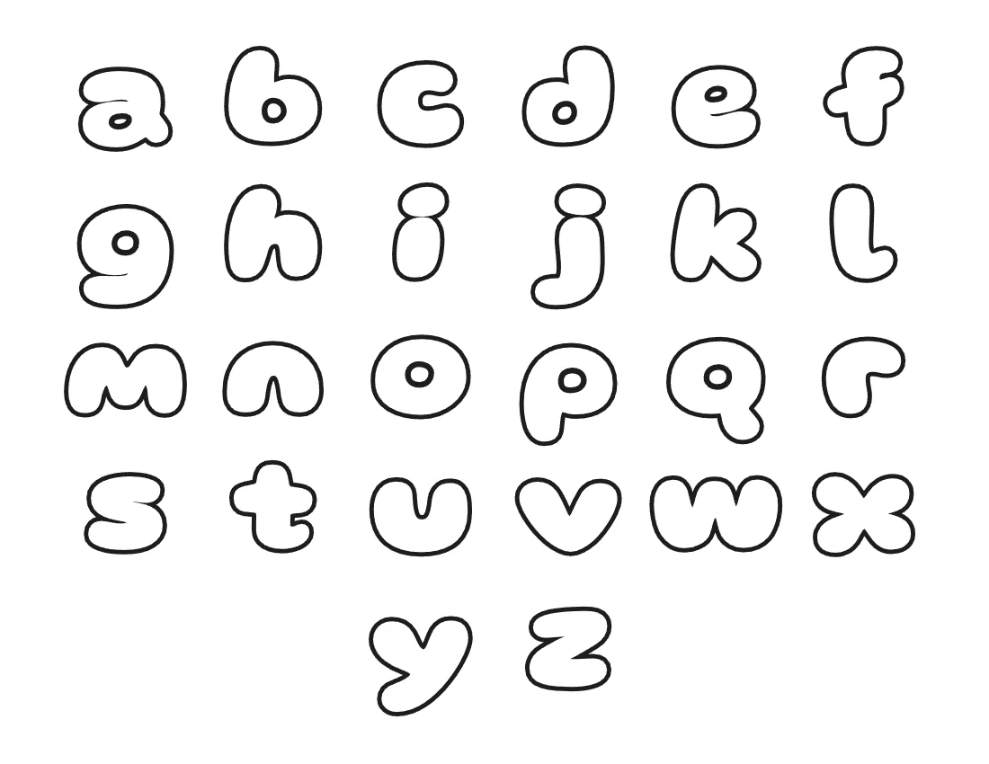 Lowercase bubble letters alphabet a to z – Hand-drawn style
