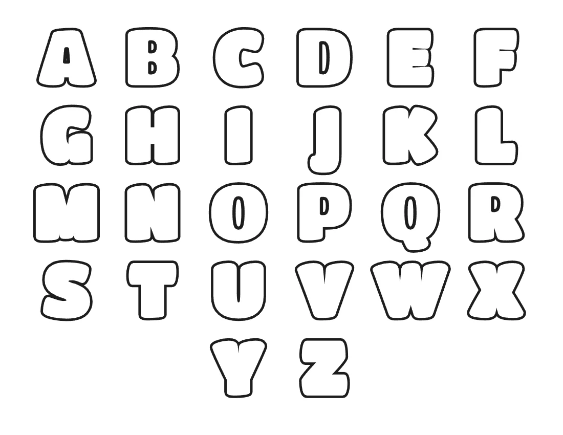 Bubble letters alphabet A to Z – Bold style