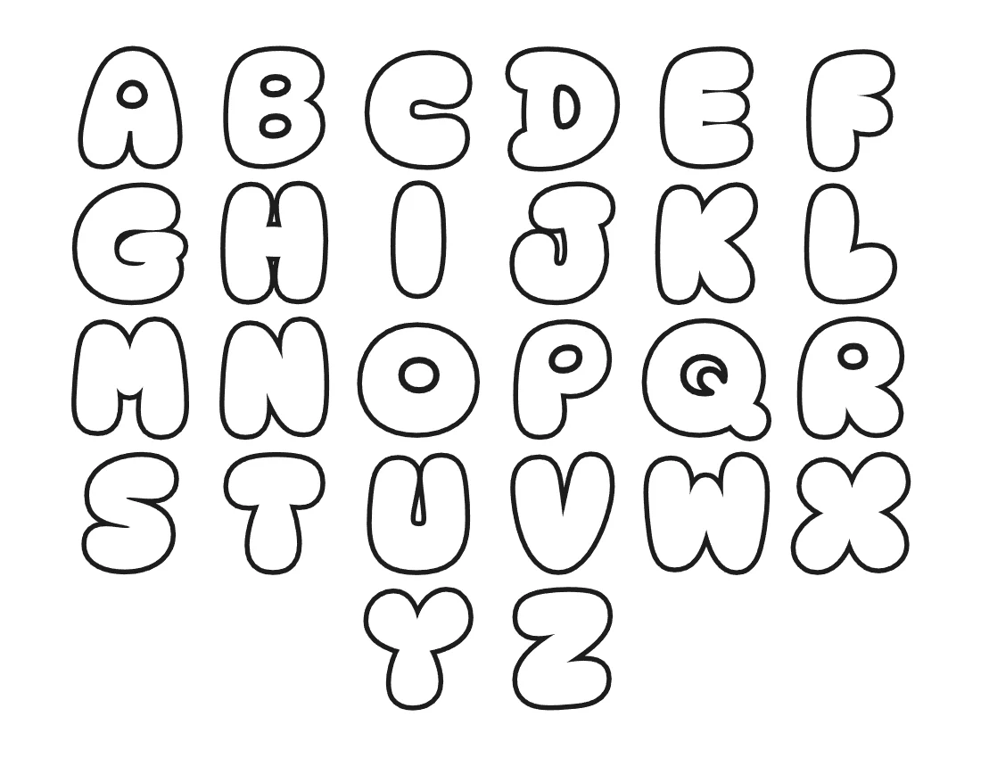 Bubble letters alphabet A to Z – Classic style