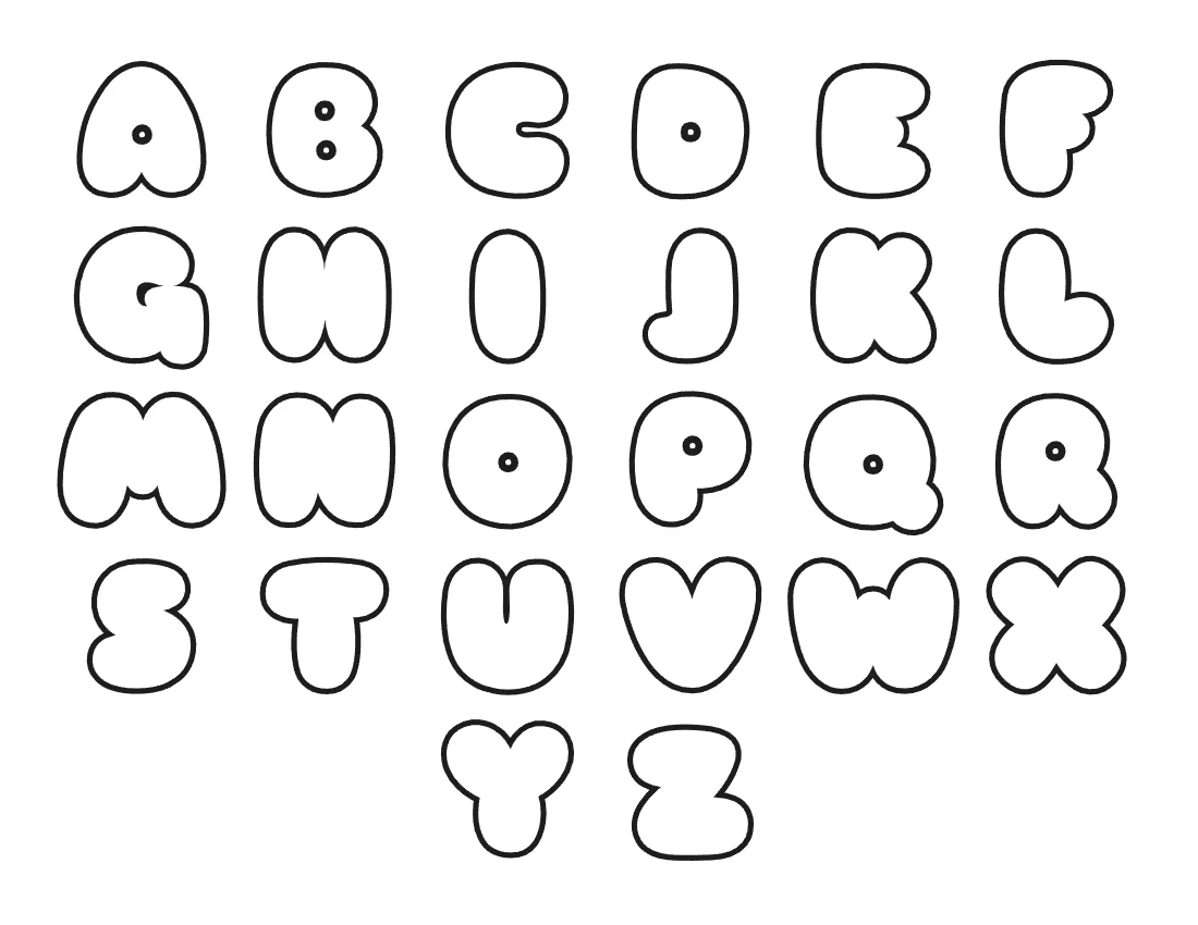 Bubble letters alphabet A to Z – Cute style