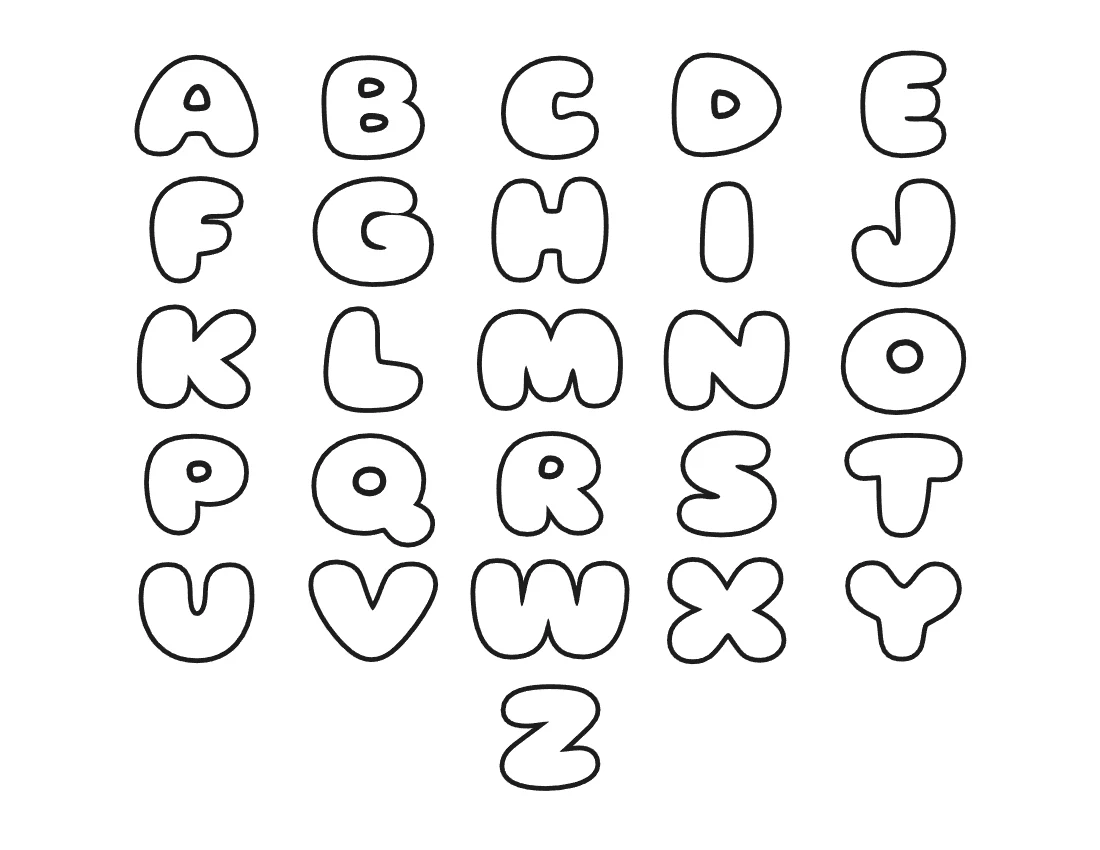 Bubble letters alphabet A to Z – Hand-drawn style