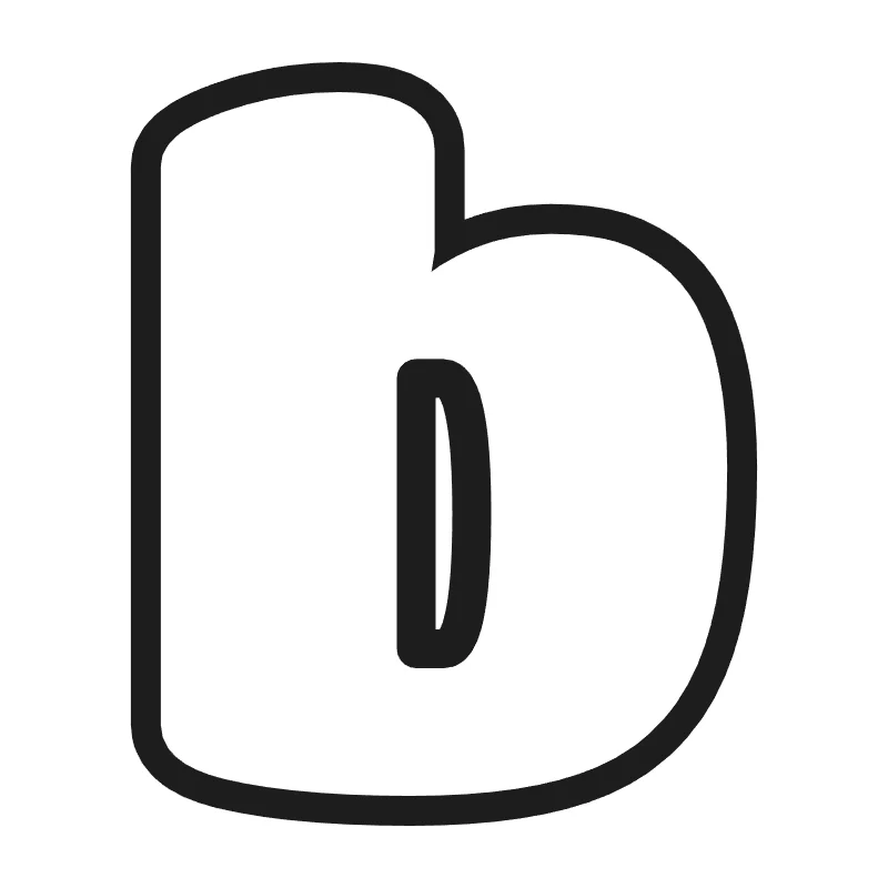 Lowercase bubble letter b – Bold style