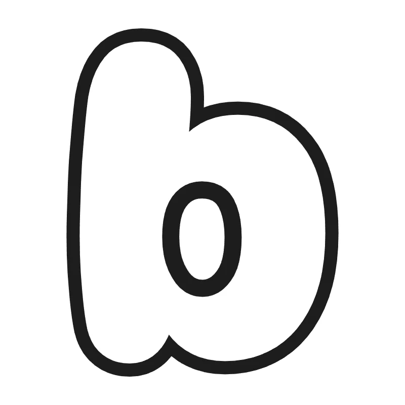 Lowercase bubble letter b – Classic style